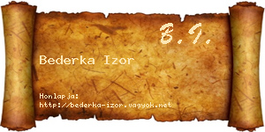Bederka Izor névjegykártya